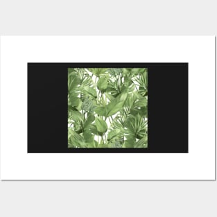 Tropical leaves on white Posters and Art